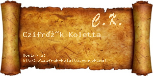 Czifrák Koletta névjegykártya